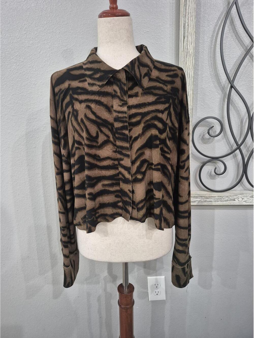 NORMA KAMALI Cropped Oversized Shirt Size.Small - Picture 6 of 8